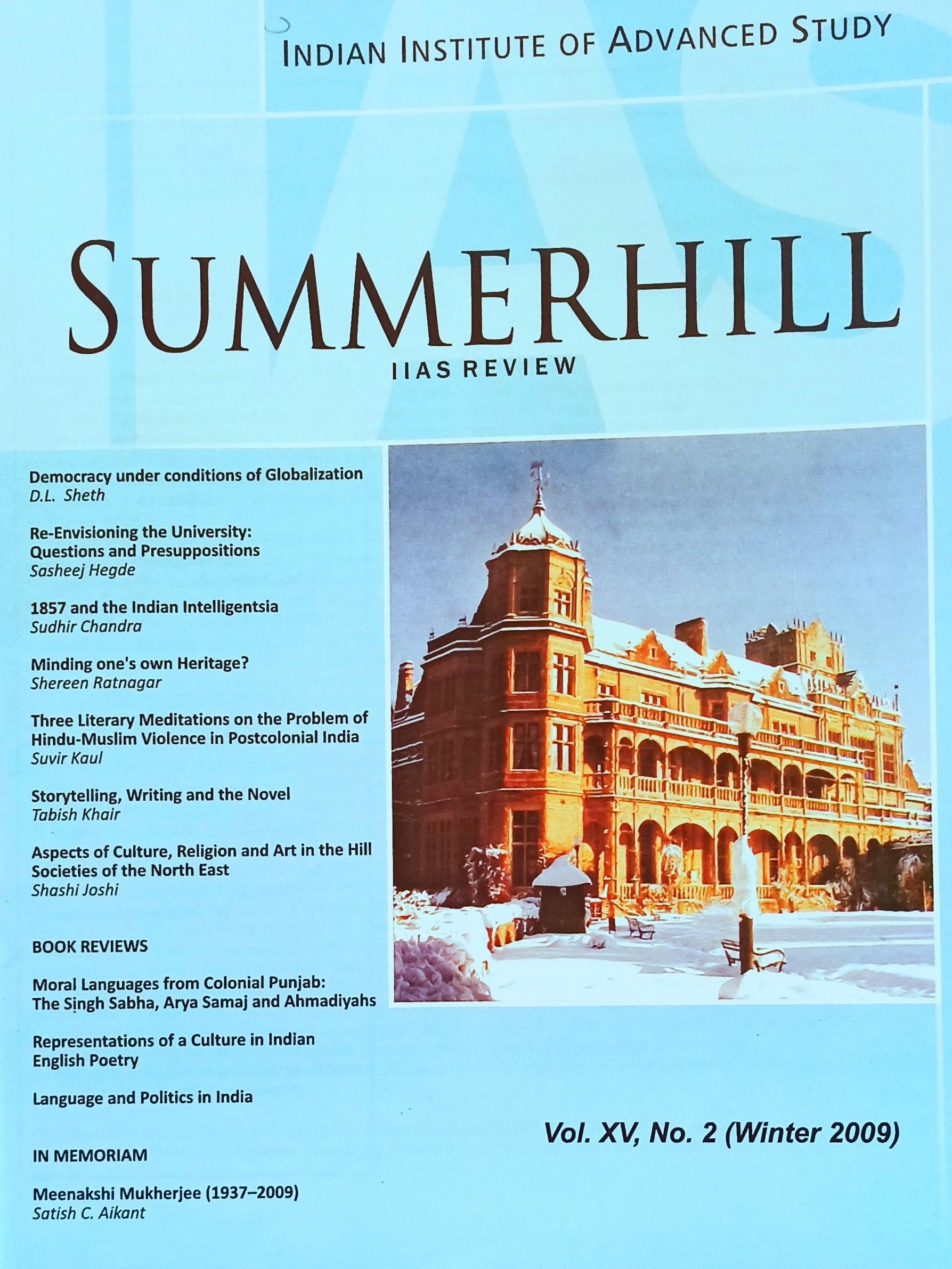 					View Vol. 15 No. 2 (2009): Summerhill
				