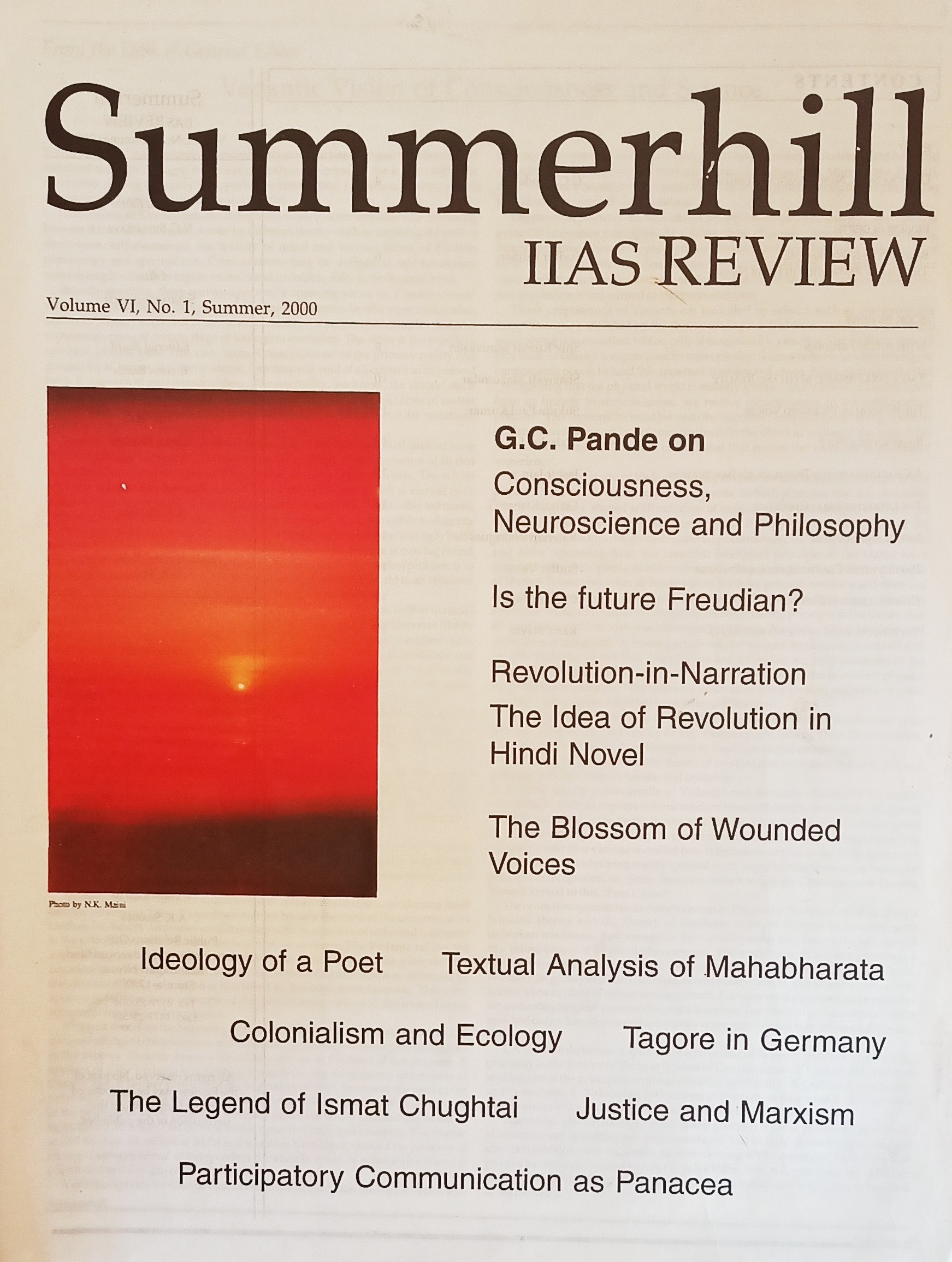 					View Vol. 6 No. 1 (2000): Summerhill
				